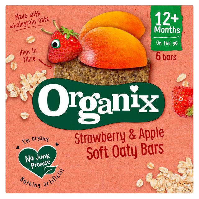 Organix Strawberry & Apple Organic Soft Oaty Bars 6 per pack