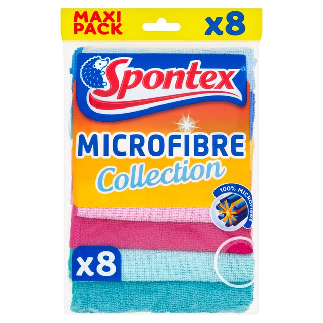 Spontex -Mikrofaser -Tücher Wert Pack 8 pro Pack
