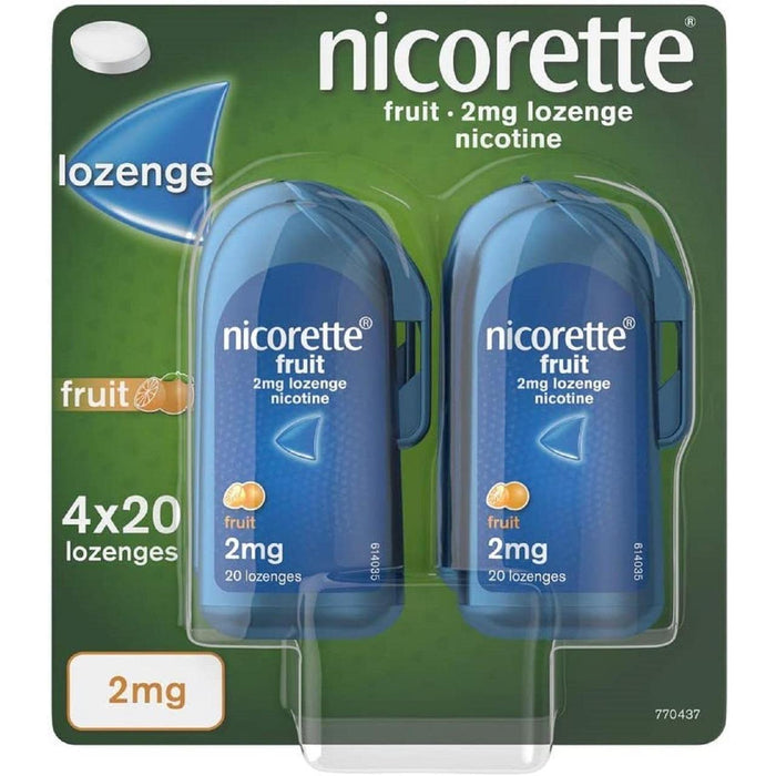 Nicorette Fruit Lozenge 2 mg 80 por paquete