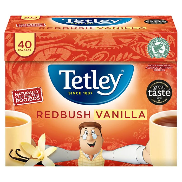 Sacs de thé Tetley Redbush & Vanilla 40 par paquet