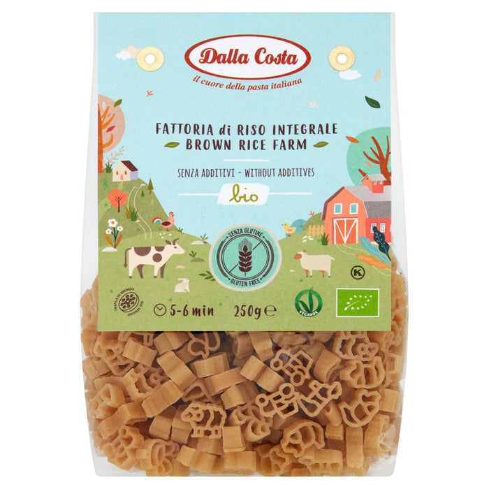 Dalla Costa Gluten Free orgánico de arroz marrón pasta 250g