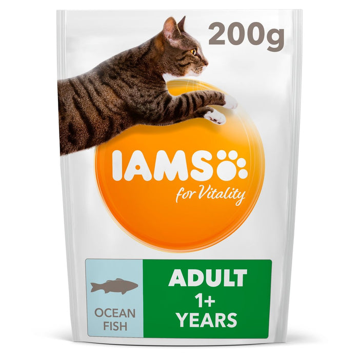 IAMS para la vitalidad de la comida para gatos adultos con pescado oceánico 200g